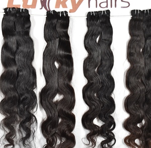 Paquetes de cabello Remy virgen indio crudo 100%, extensiones sin procesar alineadas con cutícula, estilos de ondas de agua, ondas sueltas profundas rectas - Product Image 5
