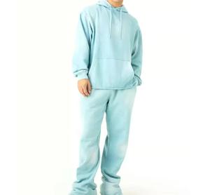 Survêtements personnalisés en molleton 100% coton avec broderie délavée et appliqué, pour hommes, effet délavé au soleil, lavage à l'acide, pull oversize, écologique, de haute qualité - Product Image 1