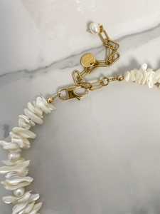 สร้อยคอลูกปัดมุกธรรมชาติลูกปัดเรียบ8มม. เครื่องประดับโชคเกอร์กำหนดขนาดเองได้ - Product Image 3