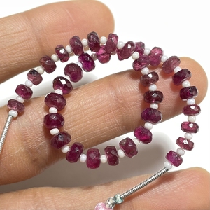 ลูกปัดพลอยพลอยสีชมพูสำหรับทำสร้อยข้อมือขนาด4.5-5มม. ลูกปัดพลอยสีชมพูสำหรับทำสร้อยข้อมือ - Product Image 2