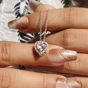 ชุดเครื่องประดับเงินแท้รูปหัวใจประดับเพชรและเพทาย คอลเลคชั่น Zarkan Fine Jewelry ชุบทอง เหมาะสำหรับเจ้าสาวและงานหมั้น - Product Image 2