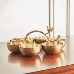 ชามเสิร์ฟโลหะเคลือบเงาดีไซน์หรูหราพร้อมชามเสิร์ฟสามช่องใส่ถั่วและลูกอม - Product Image 6
