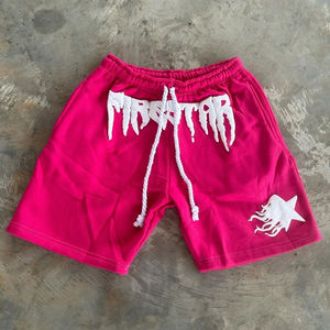 Personnalisé Strass Sérigraphie Logo Poche Lavage À L'acide Vintage Hommes Shorts Français Jogging Coton Sweat Shorts - Product Image 4