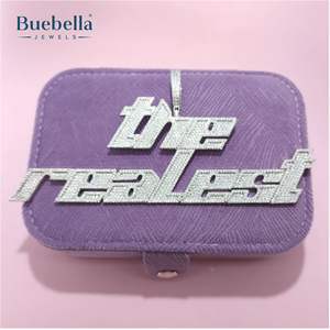 Vente chaude 925 Argent 14K Plaqué Or Nom Personnalisé Pendentif Police Élégante Glacé Hip Hop Bling Moissanite Pendentifs Charmes - Product Image 4