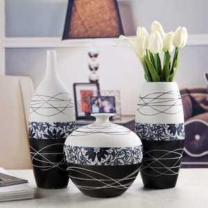 Jarrón de cerámica multicolor, florero de cerámica hecho a mano indio, decoración del hogar, oficina y Hotel, diseño moderno, cerámica elegante Wh - Product Image 4