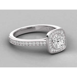 Bague solitaire en or 9 carats pour femme avec diamant rond, design brillant - Product Image 3