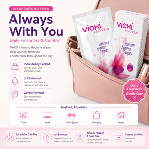 Viaxi Soft Non-woven Fabric Cleansing Wipes 10 Pack | pH Balanced Fragrance-Free Sensitive Skin Gentle Daily Feminine Cleansing - Product Image 5