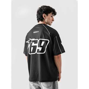 เสื้อบาสเก็ตบอล 69' ไซส์ XL ผ้าโพลีเอสเตอร์ พิมพ์ลายแบบ Sublimation แขนสั้น คอวี ผ้าริบ แห้งเร็ว ระบายอากาศได้ดี ไซส์พลัส สำหรับผู้ชาย - Product Image 4