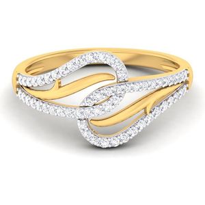 Anillo de Moissanita TISHYA DIAMOND de Lujo en Oro Sólido de 18K con Engaste Pavé, Corte Brillante, Anillo de Boda para Mujer, Diseño Infinito Elegante - Product Image 2