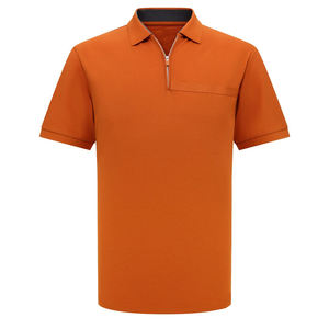 Venta al por mayor 100% algodón de los hombres para los polos de alta calidad transpirable de punto ropa casual con bordado sólido patrón de diseño - Product Image 6