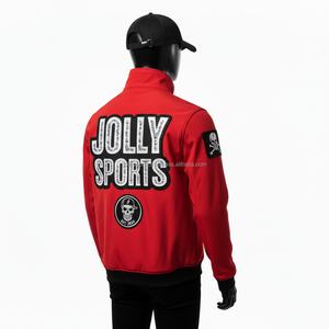 Veste Softshell de haute qualité, tissu coupe-vent rouge, hydrofuge, logo brodé personnalisé, veste Softshell pour homme - Product Image 4