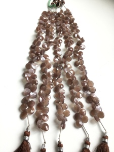 Cuentas Facetadas de Piedra Lunar de Chocolate Natural para la Elaboración de Joyería Fina - Product Image 6