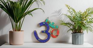 Laiton sacré om symbole salle de méditation yoga décor laiton décor laiton mur art décorations murales (multicolore) - Product Image 3