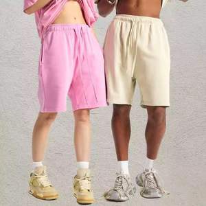 Pantalones Cortos de Felpa de Algodón Grueso Personalizados 2025, Cintura Elástica, Transpirables, de Secado Rápido, Estilo Urbano, Deportivos, Tipo Cargo, Color Sólido - Product Image 4