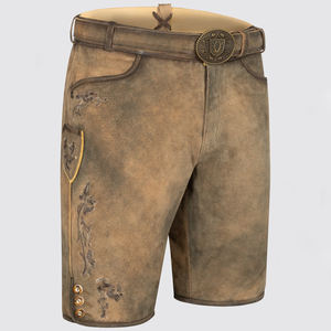 Vintage Cowhide Suede Lederhosen | Traditional German Leather Pants | Custom Oktoberfest <b>Shorts</b> for Men - Product Image 2
