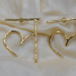 Pendiente chapado en oro con palabra Hindi de moda, joyería de moda en forma redonda para mujeres y niñas - Product Image 1