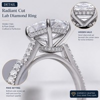 18K Weißgold Labor-Gezüchteter Diamant Smaragdschliff Eternity Ring Fassung-Set IGI-Zertifiziert Breiter Ring für Damen Party