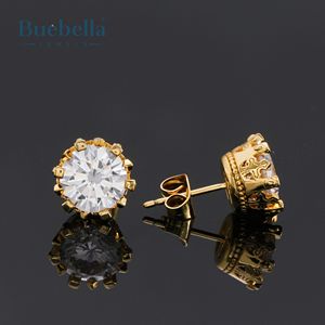 Gran oferta de pendientes de tuerca de diamante de moissanita de corte redondo de Plata de Ley 925 para hombre estilo Hip Hop elegante - Product Image 4