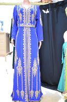 Kaftan Marocain Style Bohème en Tissu de Soie Imprimé par Décharge, Marque Moroccansoul