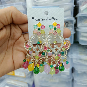 Boucles d'oreilles pour femmes Boucles d'oreilles traditionnelles Kundan Pearl Chandbali For Wedding Pearl, Chandbali Earring, Stud Earring - Product Image 1