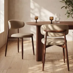 Silla de Comedor HALSTON en Color Nogal y Rosa Palo - Product Image 1