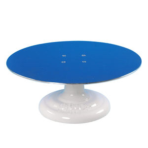 Support à gâteau blanc avec métal bleu pour décoration de table de mariage Outils de gâteau essentiels - Product Image 2