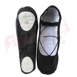 Chaussures de Ballet pour femmes, pantoufles de danse souples, en cuir véritable - Product Image 6