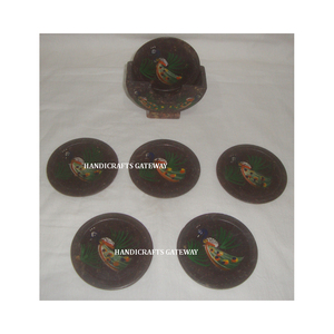 High Demanding Handmade Beautiful Soapstone Inlay <b>Coaster</b> <b>Set</b> Use For Keep On Glass And Use For Home Kitchen And Hotels Decor - Product Image 2