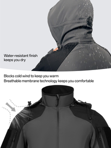 Chaqueta Deportiva Impermeable para Hombre, Gris, para Actividades al Aire Libre, Camping, Trabajo, con Capucha - Product Image 4