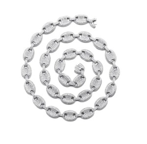 CZダイヤモンドヒップホップネックレス男性用アイスアウトキューバリンクチェーン - Product Image 1