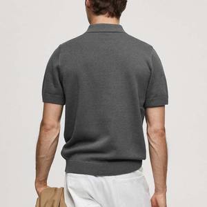 เสื้อโปโลมีซิปครึ่งตัวของผู้ชายเสื้อคอตตอนพลัสไซส์ผ้าคอตตอนใส่เล่นกอล์ฟเสื้อ2025พื้นออกแบบได้ตามต้องการสำหรับฤดูร้อน - Product Image 3