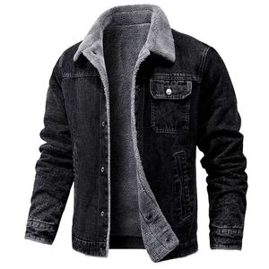 Unisex High Street Vintage Solid <b>Canvas</b> Stand Collar Front Logo Eco-Friendly & Windproof Casual Winter Outerwear <b>Jacket</b> - Product Image 1