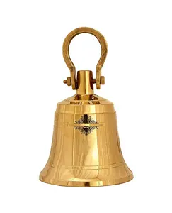 Campana colgante de latón puro grabada a mano para la oficina de recepción del hotel Peon Calling Ringing Calling Bell en precio barato al por mayor