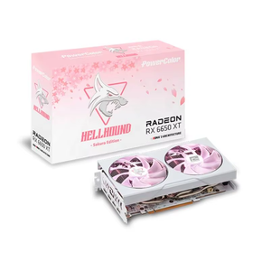 การ์ดจอ PowerColor Hell Hound Sakura <span class=keywords><strong>Radeon</strong></span> <span class=keywords><strong>RX</strong></span> <span class=keywords><strong>6650</strong></span> <span class=keywords><strong>XT</strong></span> 8GB GDDR6 พัดลมคู่ ระบายความร้อนได้ดี สำหรับเล่นเกมส์บนคอมพิวเตอร์เดสก์ท็อป - Product Image 1