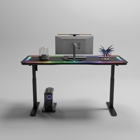 Grand ensemble de bureau et chaises de jeu de course RVB léger et personnalisé table de jeu de bureau durable avec LED en vente