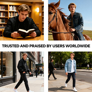 Chaqueta Vaquera Azul Cuadrada con Logotipo Personalizado STITCHMODE para Hombre, 100% Algodón, Gruesa, Corte Holgado, Chaqueta Vaquera Unisex - Product Image 5