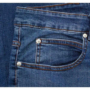 Jeans en satin de qualité supérieure, taille mi-haute, coupe régulière, respirant, style streetwear, grande taille, avec poches, pour hommes - Product Image 5