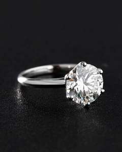 แหวนหมั้นเพชรโมอิสกลม10มม. สีทองหรือสีเงิน | เครื่องประดับงานแต่งงานแบบคลาสสิก - Product Image 6