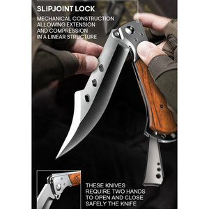 Venta al por mayor personalizado OEM ODM servicio PRESTIGE BLADES cuchillo de bolsillo único alemán Damasco acero supervivencia Drop Point cuchillo plegable - Product Image 4