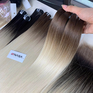 Cheveux bruts humains vietnamiens Extensions de cheveux en trame comprenant une dentelle frontale et une fermeture HD 50cm Couleur piano et ombre - Product Image 1