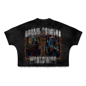 100% Cotton <b>Shirt</b> Women boxy t <b>shirt</b> 240 GSM premium cotton oversized black <b>gothic</b> graphic DTG print custom logo streetwear - Product Image 1