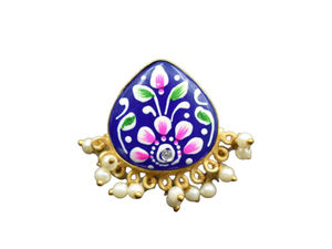 Pendientes de Botón de Piedra Chapados en Oro Pintados a Mano, Joyería de Moda de Nueva Colección en Oferta para Niñas y Mujeres - Product Image 4