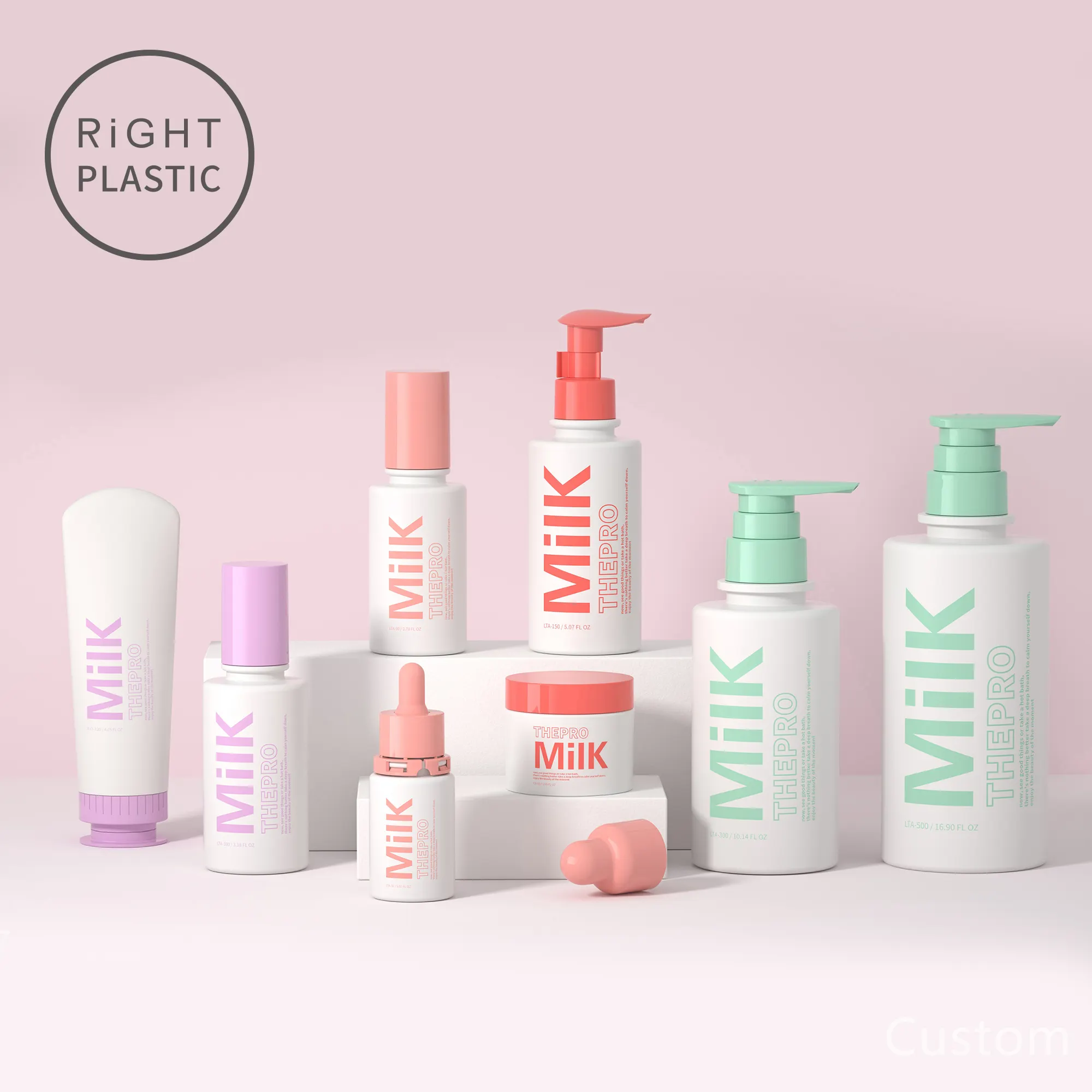 LTA Set botol kosong plastik kosmetik, botol Losion kosmetik desain terbaru 20ml 20ml 30ml