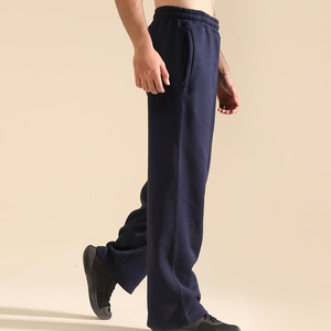 Men Regular Oversized Loose <b>Elastic</b> Waist Mid Cotton Wide Straight Leg High Quality Custom Sweatpants - Product Image 3
