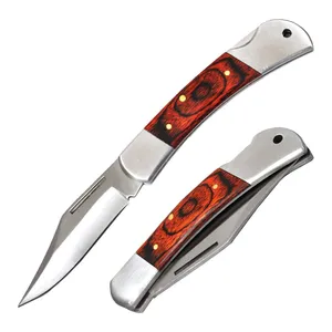 Multi-function Stainless Steel folding pocket knife with wooden handle New Function Outdoor Camping Hunting Folding knives