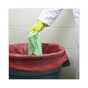 Boardwalk A6639PRK 33 pulgadas. X 39 Pulgadas 1.3 Mil 33 Galones Bolsas de Basura Rojas Lineales de Baja Densidad para el Cuidado de la Salud, 150 por Caja - Product Image 5