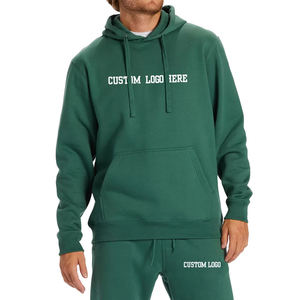Sweat à capuche surdimensionné écologique brodé teint uni imprimé sur mesure Sweat-shirt pull-over en molleton de coton vierge pour impression personnalisée - Product Image 2