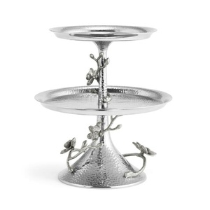 Soporte de servidor de pastel de forma redondeada, centros de mesa de cena, soporte de pastel de aluminio, soporte de plato de pastel de taza de 3 niveles - Product Image 3