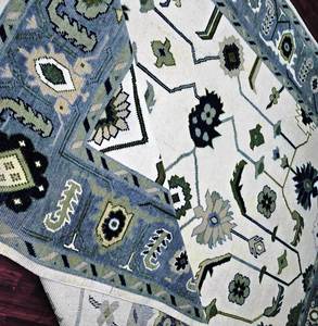 Tapis de noeud noué à la main de haute qualité motif abstrait laine Oushak Style turc brodé pour le travail et le salon chambre - Product Image 6