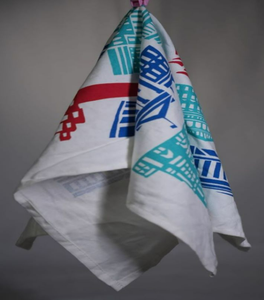 Serviette de cuisine 100% coton biologique Séchage rapide Logo imprimé personnalisé Tissu Motif floral Serviettes jetables écologiques - Product Image 2